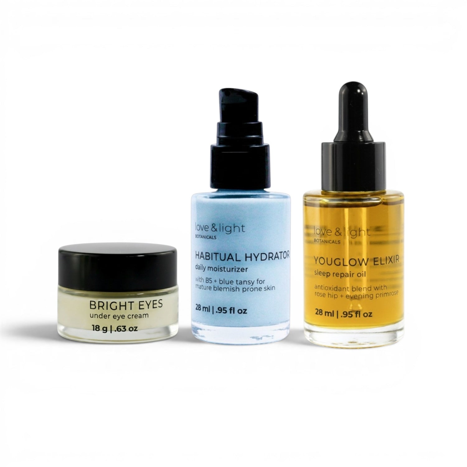 3-step plant-powered skincare kit by Love & Light Botanicals