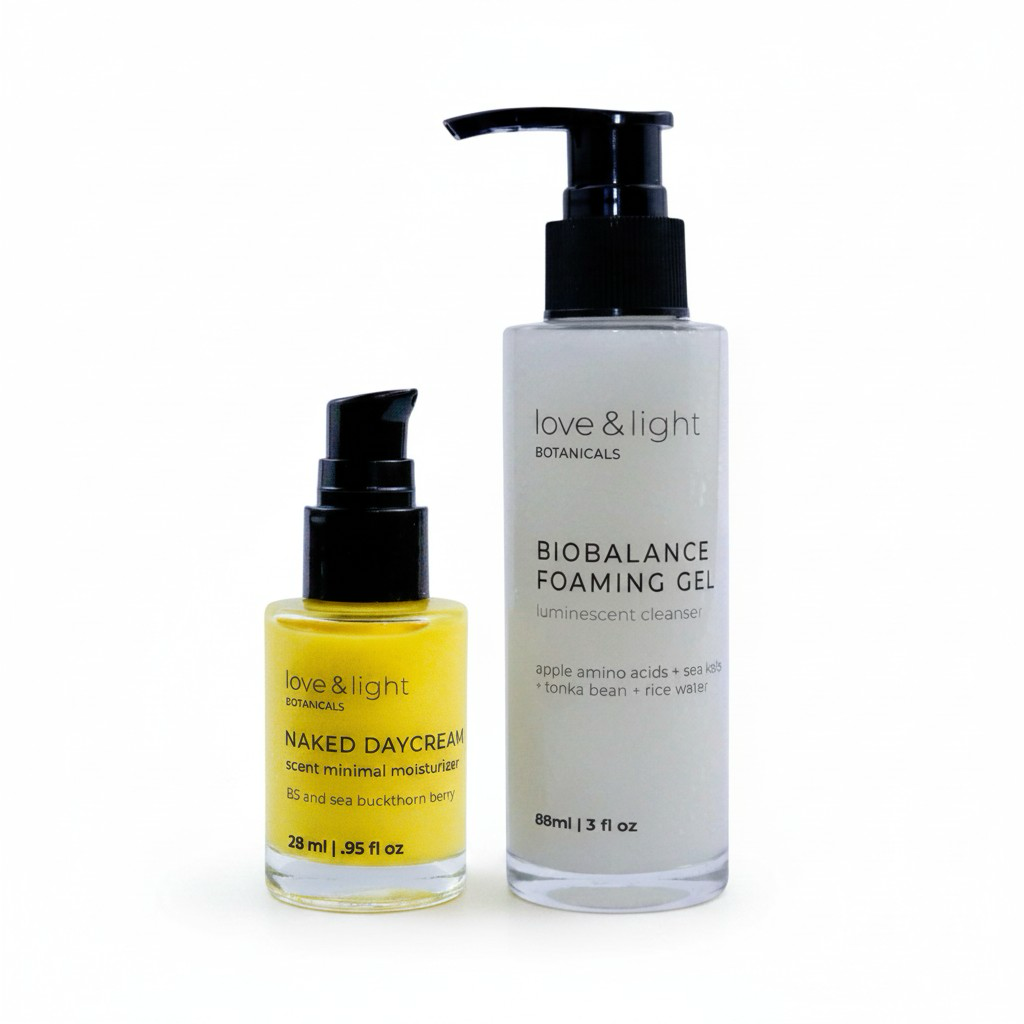 Basics cleanse + moisturize kit with Biobalance + Naked daycream