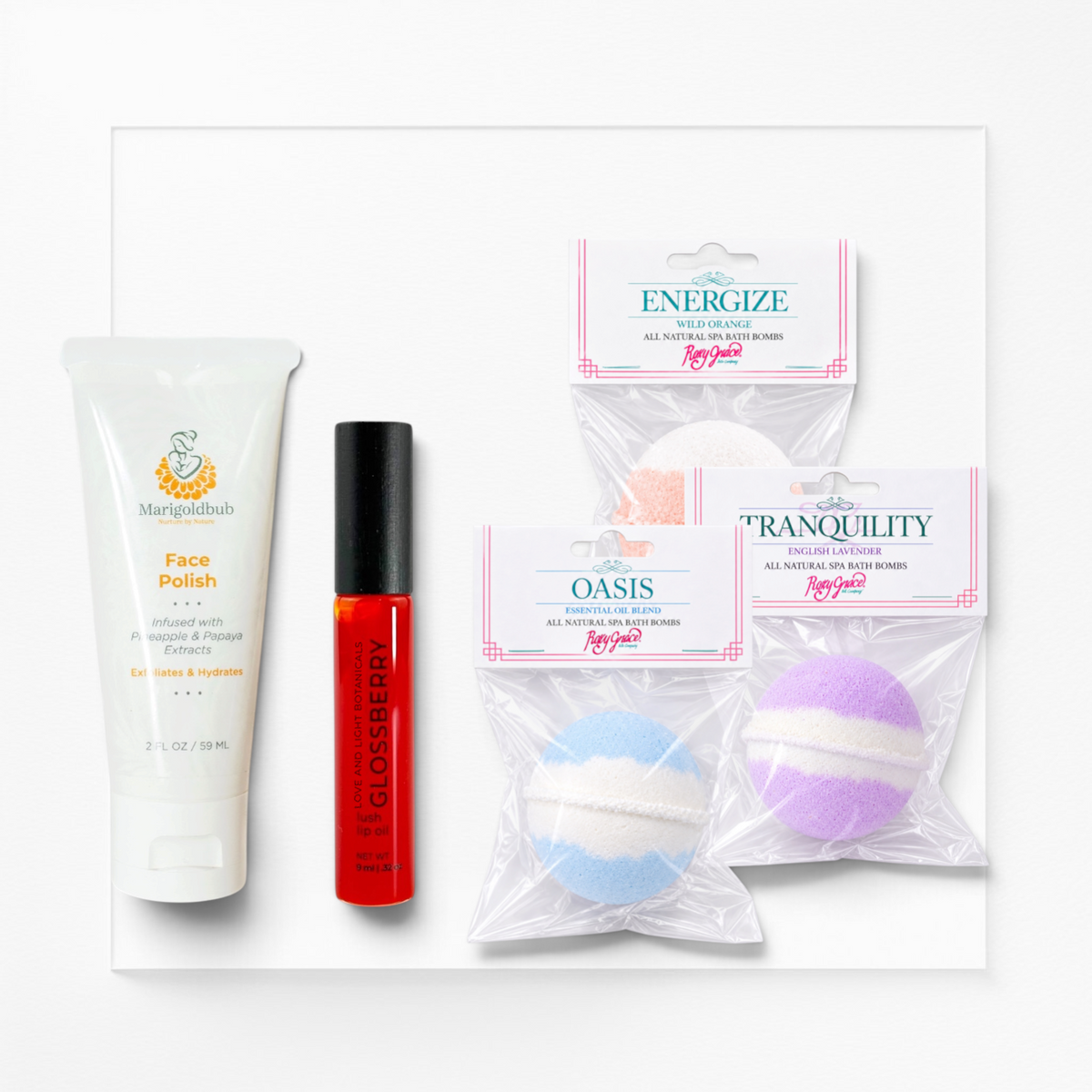 Glow + unwind holiday gift set