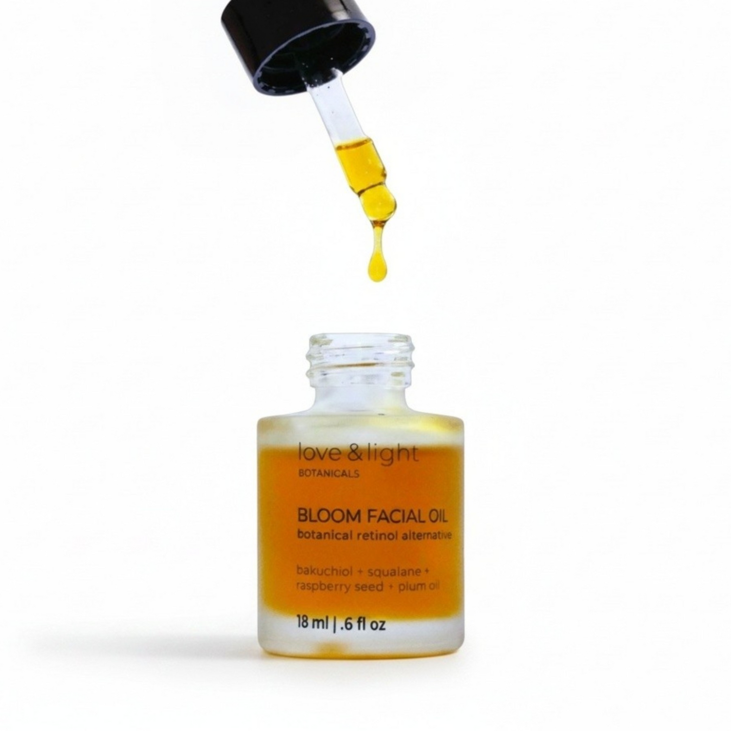 Bloom facial oil dropper detail