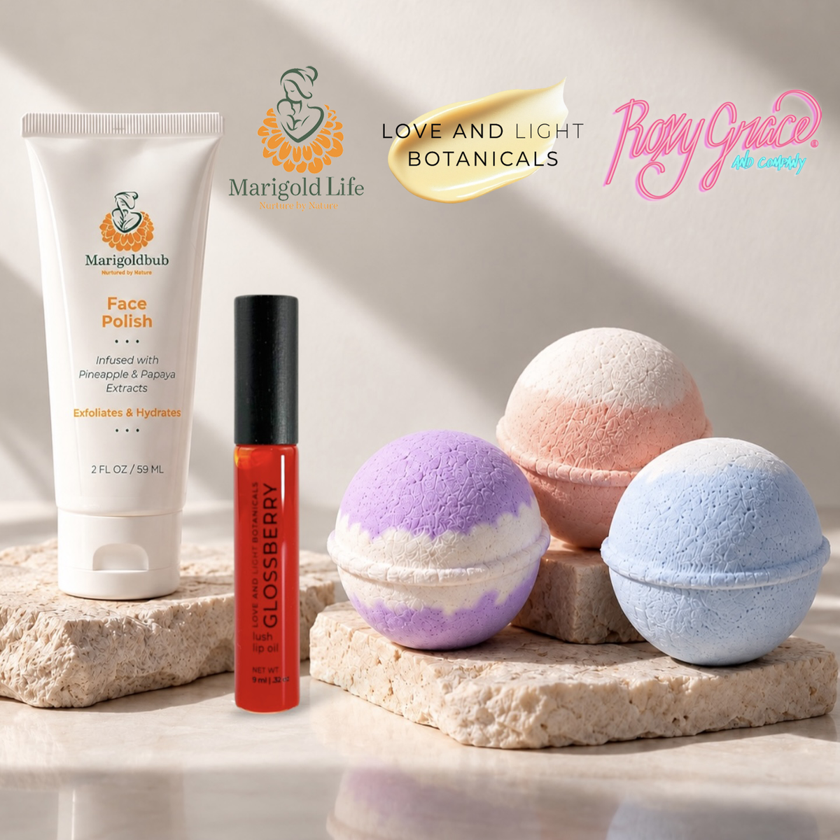 Glow + unwind holiday gift set